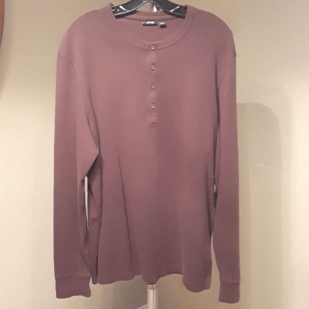 Men's L APT 9 Long-Sleeve Waffle-Knit T-shirt